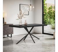 More4Homes Donni 4-6 Seater Dining Table Modern Black Table Top W Black Legs