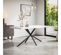 More4Homes Donni 4-6 Seater Dining Table w Black Legs in White More4Homes White