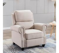 More4Homes Duxford Fabric Pushback Recliner Armchair Sofa Occasional Chair Cinema (Beige)