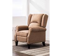 More4Homes Eaton Wing Back Fireside Herringbone Fabric Pushback Recliner Chair in Cream More4Homes Cream