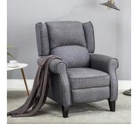 More4Homes Eaton Wing Back Fireside Herringbone Fabric Recliner Armchair Sofa Chair Reclining Cinema (Herringbone Blue)