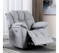 More4Homes Electric Powered Recliner Chair With Usb Charger And Pocket Storage In Leather-Look Grey Technology Fabric