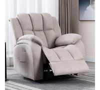 More4Homes Electric Powered Recliner Chair With Usb Charger And Pocket Storage In Leather-Look Pumice Technology Fabric