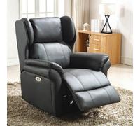More4Homes Electric Powered Recliner Chair With Wingback Design And Usb Charger Port In Slate Bonded Leather
