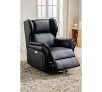 More4Homes Electric Recliner Chair Wingback Design & USB Port In Bonded Leather in Black More4Homes Black