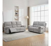 More4Homes Fosse 2 + 3 Seater Manual Recliner Fabric Modern Living Sofa Dark Grey