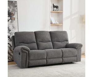 More4Homes Fosse 3 Seater Manual Recliner Fabric Modern Living Sofa Dark Grey