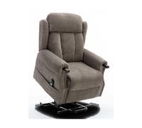 More4Homes Halton Fabric Heavy Duty Single Motor Rise Recliner Lift Mobility Chair in Brown More4Homes Brown