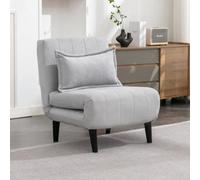 More4Homes Harper 1 Seater Folding Clic Clac Fabric Living Room Lounge Futon Sofa Bed Grey