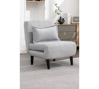 More4Homes Harper 1 Seater Folding Clic Clac Fabric Lounge Futon Sofa Bed in Grey More4Homes Grey