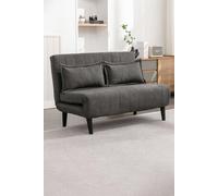 More4Homes Harper 2 Seater Folding Clic Clac Fabric Lounge Futon Sofa Bed in Charcoal More4Homes Charcoal
