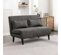 More4Homes Harper 2 Seater Folding Clic Clac Fabric Sofa Bed In Charcoal