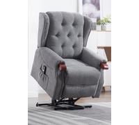 Harrogate Single Motor Electric Rise Recliner Fabric Lift Riser Chair More4Homes Grey One Size