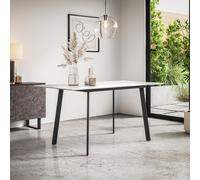 Haydon Extending Dining Table 4-6 Seater w Black Legs More4Homes White One Size