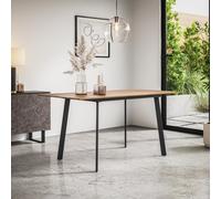 More4Homes Haydon Extending Dining Table Modern Oak Effect Table Top W Black Legs