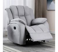 More4Homes Latch Recliner Chair With Lumbar Support And Modern Design In In Leather-Look Grey Technology Fabric