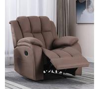 More4Homes Latch Recliner Chair With Lumbar Support And Modern Design In In Leather-Look Mocha Technology Fabric