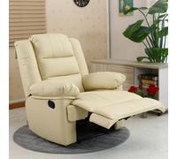 More4Homes Loxley Bonded Leather Recliner Armchair Sofa Home Lounge Chair Reclining Gaming (Cream)