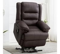 More4Homes Loxley Single Motor Electric Riser Rise Recliner Bonded Leather Armchair Electric Lift Chair (Brown)