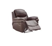 More4Homes Madison Bonded Leather Manual Recliner Sofa Home Lounge Chair in Brown More4Homes Brown