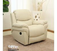 More4Homes Madison Bonded Leather Recliner Armchair Sofa Home Lounge Chair Reclining Gaming (Cream)