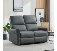 More4Homes Madrid 2 Seater Manual Recliner Air Leather Sofa (Grey)