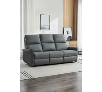 More4Homes Madrid 3 Seater Manual Air Leather Recliner Sofa in Grey More4Homes Grey