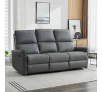 More4Homes Madrid 3 Seater Manual Recliner Air Leather Sofa (Grey)