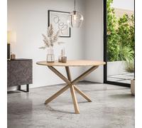 More4Homes Malvern Round Dining Table 4-6 Seater w Solid Oak Legs in Light Oak More4Homes Light Oak