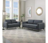 More4Homes Oslo Modern Scandi Style Fabric Living Room 2+3 Seater Sofa Set (Dark Grey)