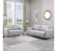 More4Homes Oslo Modern Scandi Style Fabric Living Room 2+3 Seater Sofa Set (Light Grey)