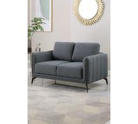 More4Homes Oslo Modern Scandi Style Fabric Living Room 2 Seater Sofa in Dark Grey More4Homes Dark Grey