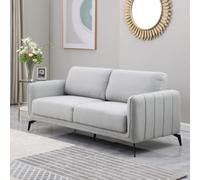 More4Homes Oslo Modern Scandi Style Fabric Living Room 3 Seater Sofa (Light Grey)