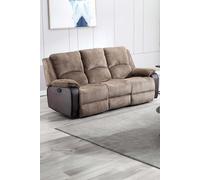 More4Homes Postana 3 Seater Manual High Back Jumbo Cord Fabric Recliner Sofa in Brown More4Homes Brown
