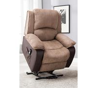 More4Homes Postana Dual Motor Electric Rise Recliner Jumbo Cord Fabric Chair in Brown More4Homes Brown