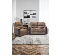 More4Homes Postana Electric Recliner Jumbo Cord 1+2 Seater Sofa Set (Brown)