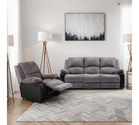 More4Homes Postana Electric Recliner Jumbo Cord 1+3 Seater Sofa Set (Grey)