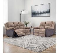 More4Homes Postana Electric Recliner Jumbo Cord 2+3 Seater Sofa Set (Brown)