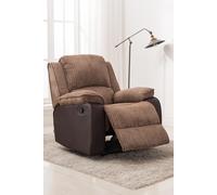 Postana Jumbo Cord Fabric Manual Reclining Lounge Recliner Chair More4Homes Brown One Size