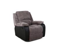 Postana Jumbo Cord Fabric Manual Reclining Lounge Recliner Chair More4Homes Grey One Size