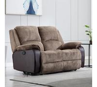 More4Homes Postana Manual High Back Jumbo Cord Fabric Recliner 2 Seater Sofa (Brown)