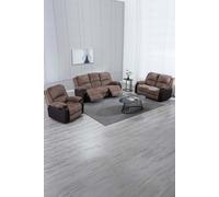 More4Homes Postana Manual Recliner Bonded Leather 1+2+3 Seater Sofa Set in Brown More4Homes Brown