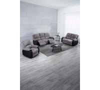 More4Homes Postana Manual Recliner Bonded Leather 1+2+3 Seater Sofa Set in Grey More4Homes Grey
