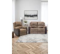 More4Homes Postana Manual Recliner Bonded Leather 1+2 Seater Sofa Set in Brown More4Homes Brown
