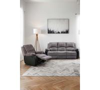 More4Homes Postana Manual Recliner Bonded Leather 1+3 Seater Sofa Set in Grey More4Homes Grey