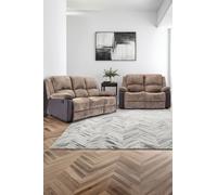 More4Homes Postana Manual Recliner Bonded Leather 2+3 Seater Sofa Set in Brown More4Homes Brown