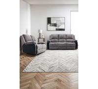 More4Homes Postana Manual Recliner Bonded Leather 2+3 Seater Sofa Set in Grey More4Homes Grey