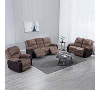 More4Homes Postana Manual Recliner Jumbo Cord 1+2+3 Seater Sofa Set (Brown)