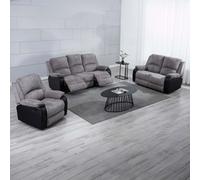 More4Homes Postana Manual Recliner Jumbo Cord 1+2+3 Seater Sofa Set (Grey)
