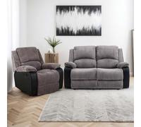 More4Homes Postana Manual Recliner Jumbo Cord 1+2 Seater Sofa Set (Grey)